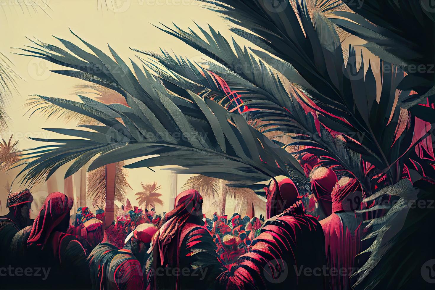 PalmSunday on the occasion of Jesus' entry into Jerusalem generrated ai photo