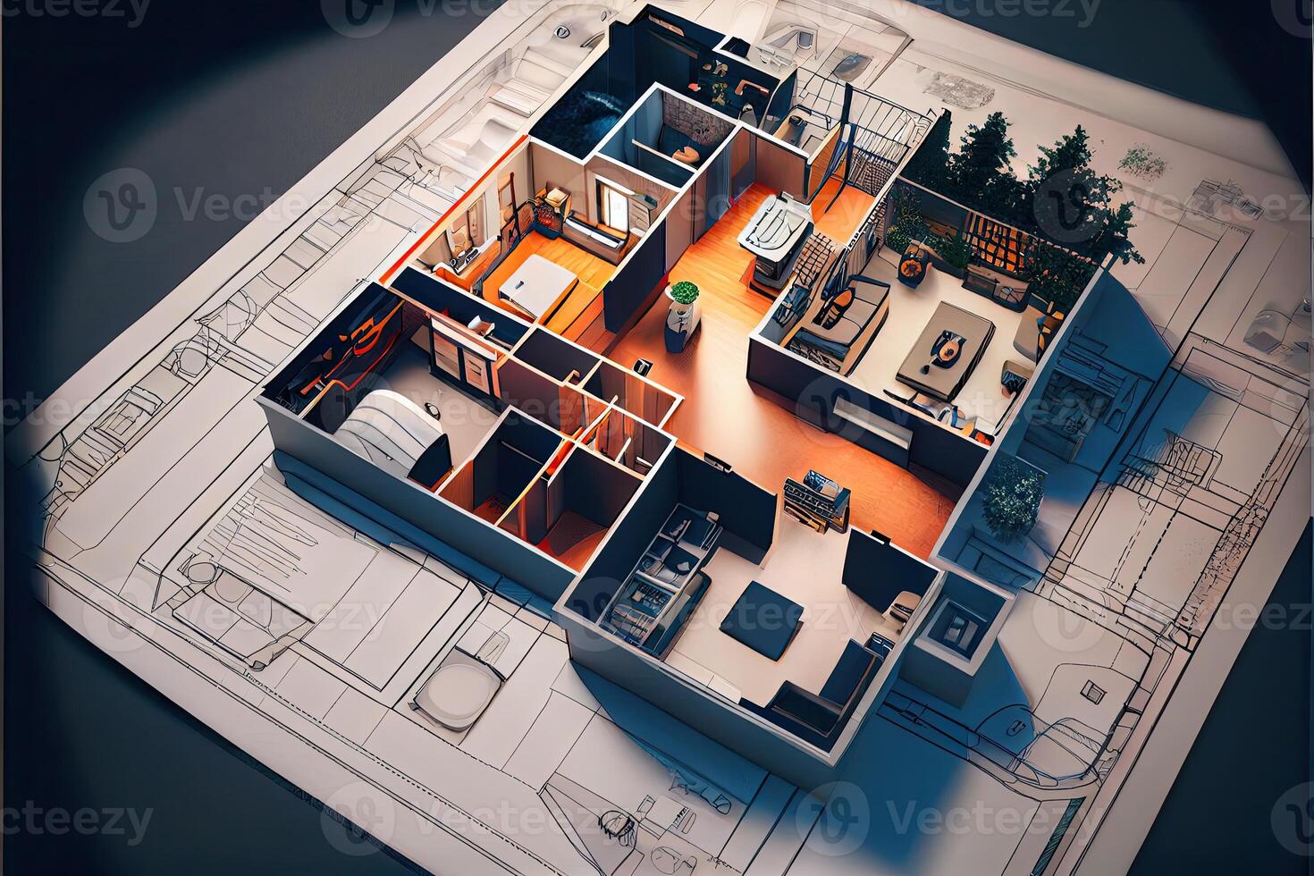 dream house floor plan, in sharp focus in perfect focus photo