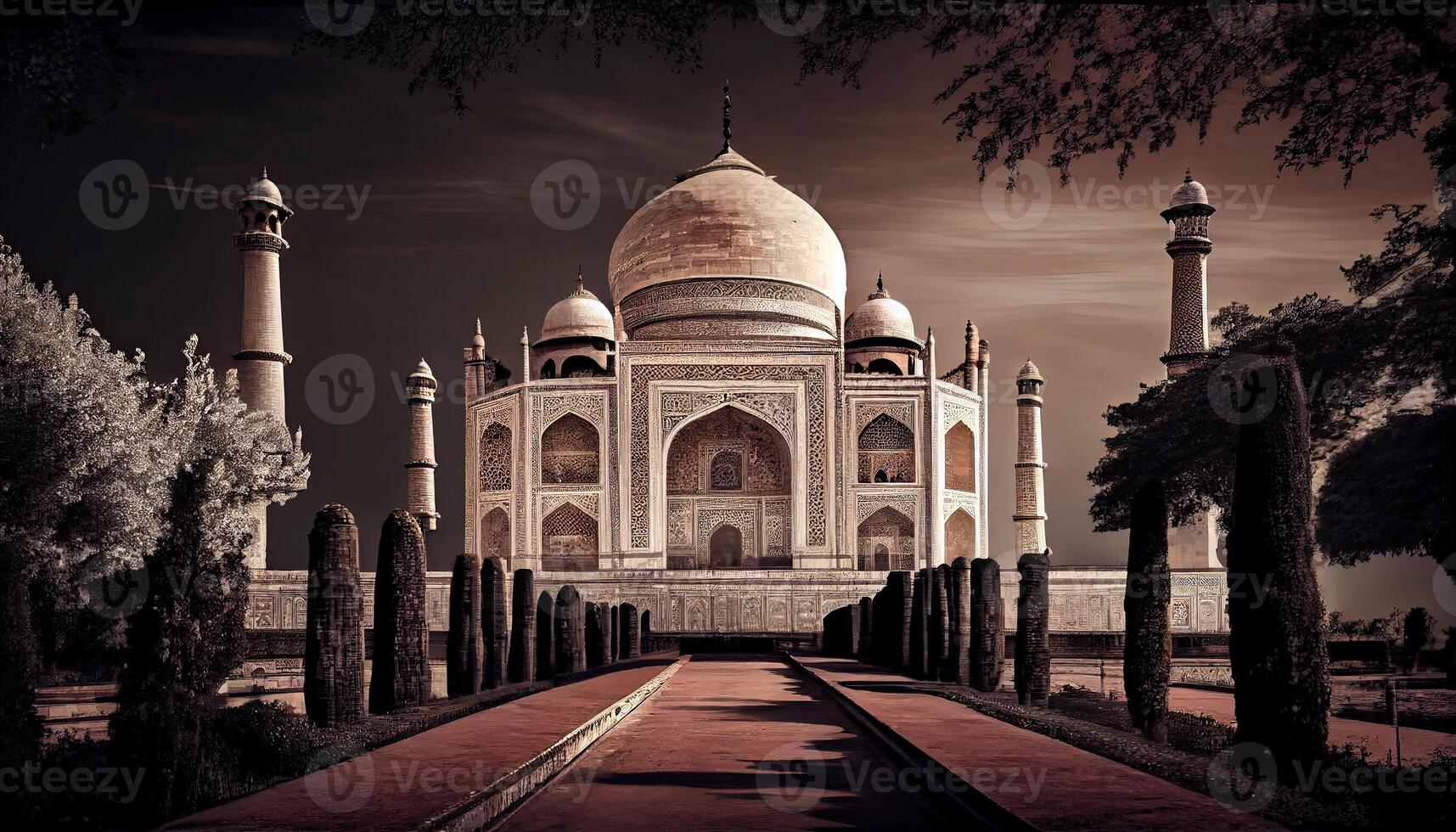 taj mahal en agra país generativo ai foto