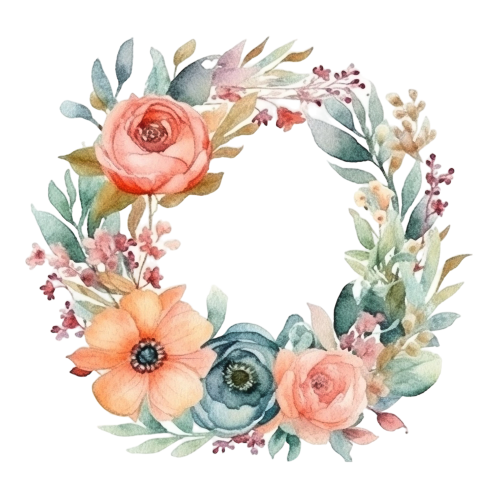 printemps fleur couronne aquarelle png