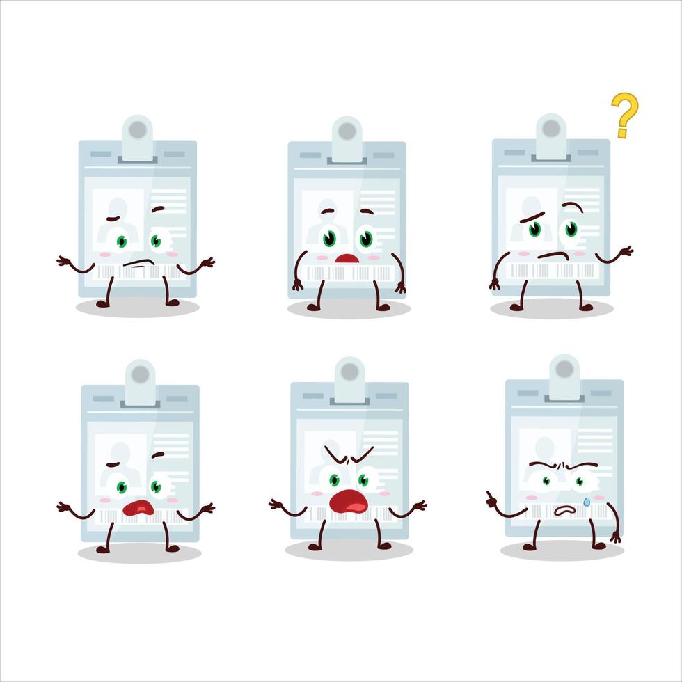 Cartoon character of id card with what expression vector