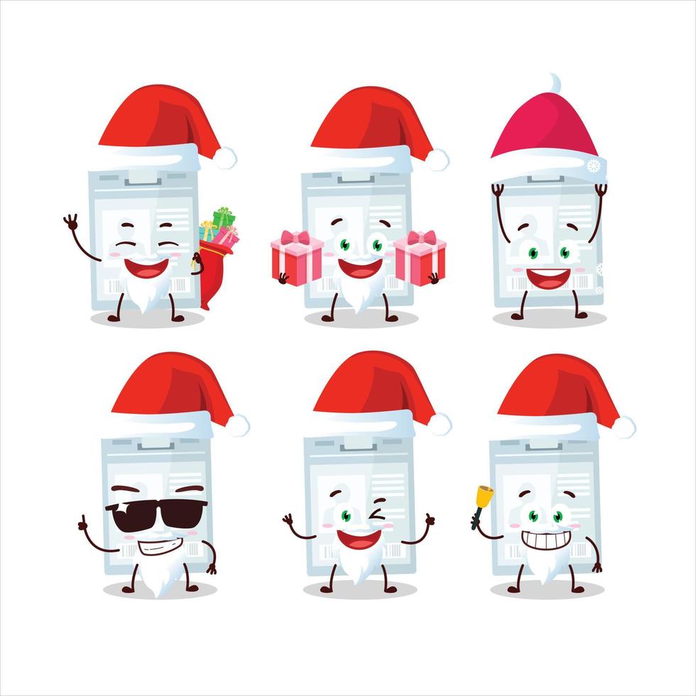 Santa Claus emoticons with id card cartoon character vector