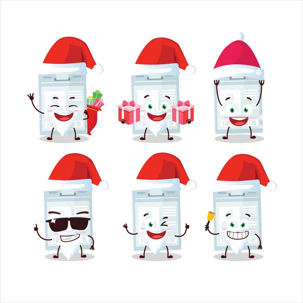 Papa Noel claus emoticones con carné de identidad tarjeta dibujos animados personaje vector