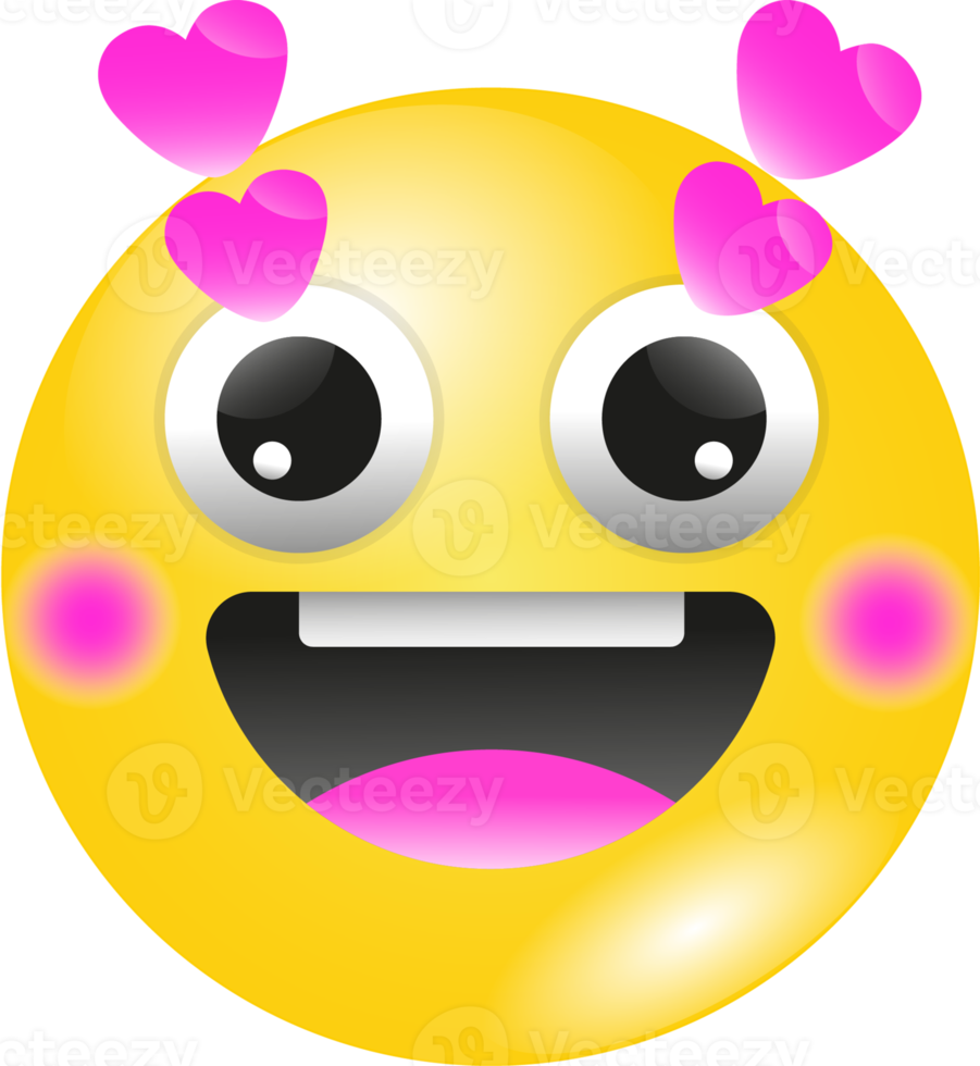 linda emoticon en transparente antecedentes png