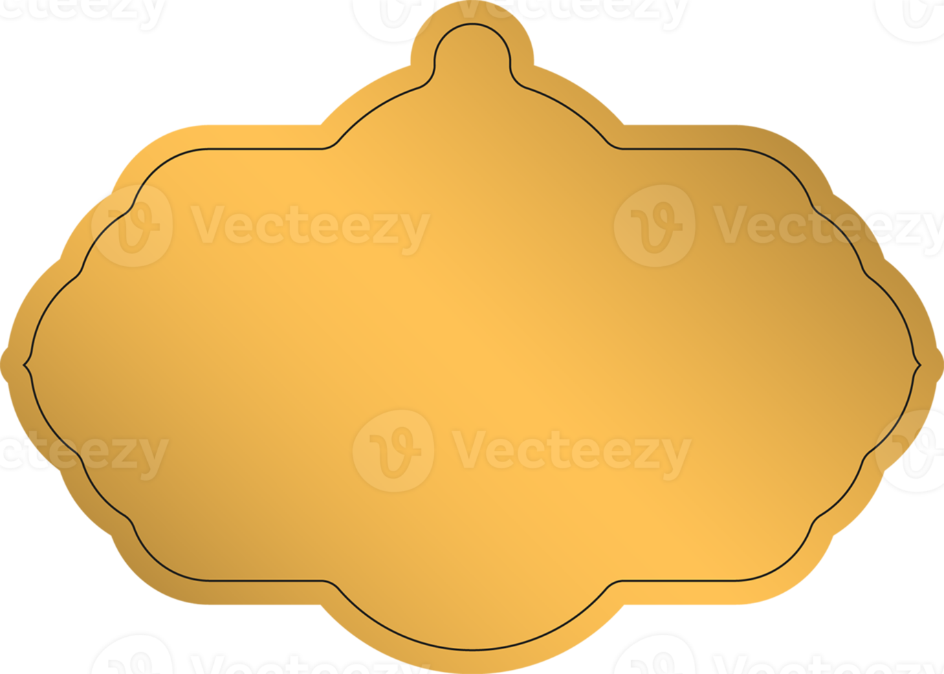 gold label banner ribbon with luxury badge vintage sticker isolated and decorative border icon for frame, Festive award on transparent background png