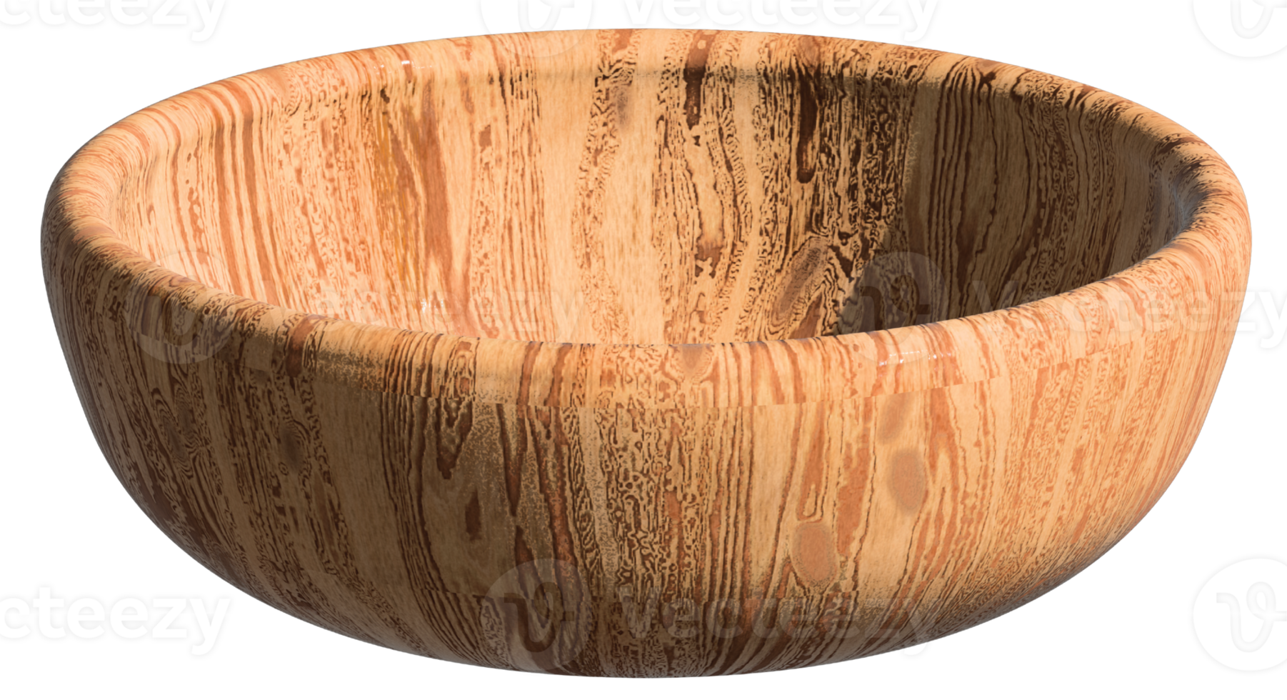 3D Illustration of Wooden Bowl png