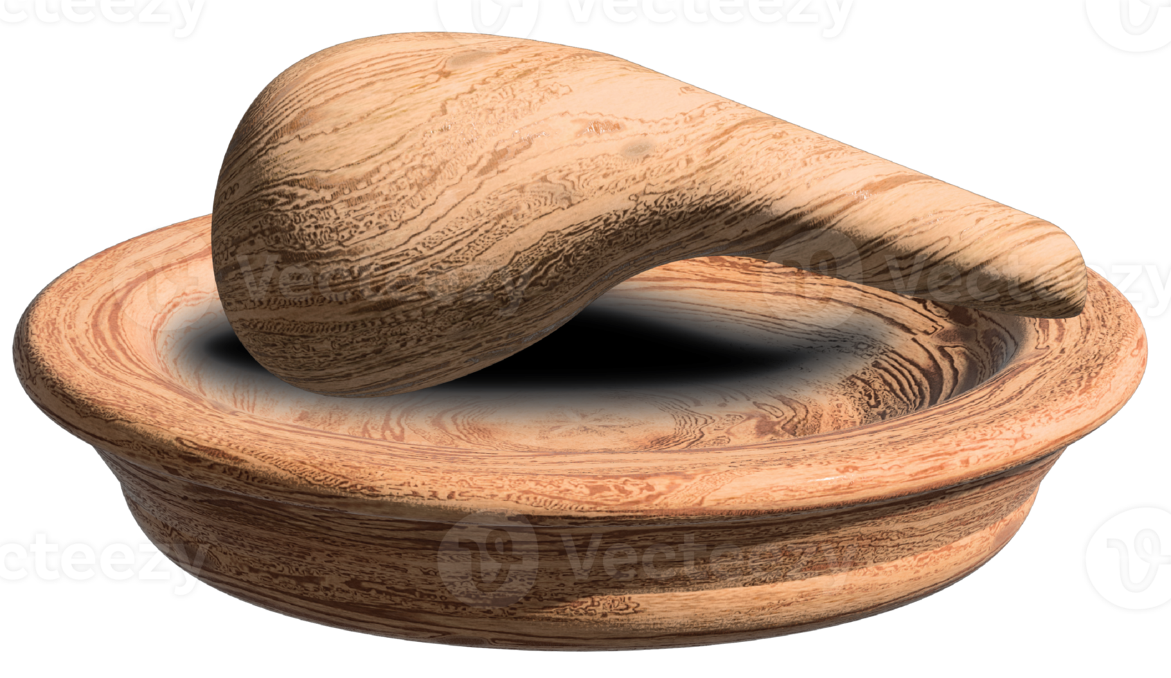 3d illustrazione di di legno mortaio e pestello png