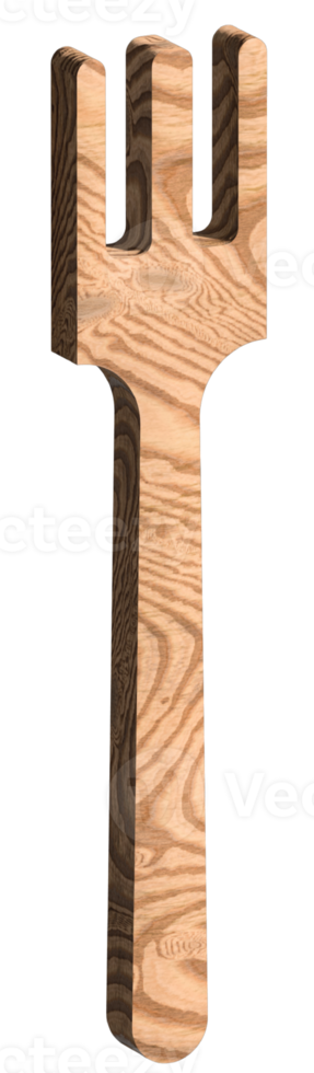 3d illustrazione di di legno forchetta png