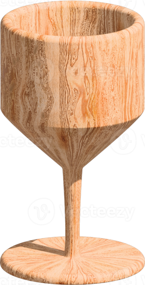 3d ilustración de de madera pies vaso png