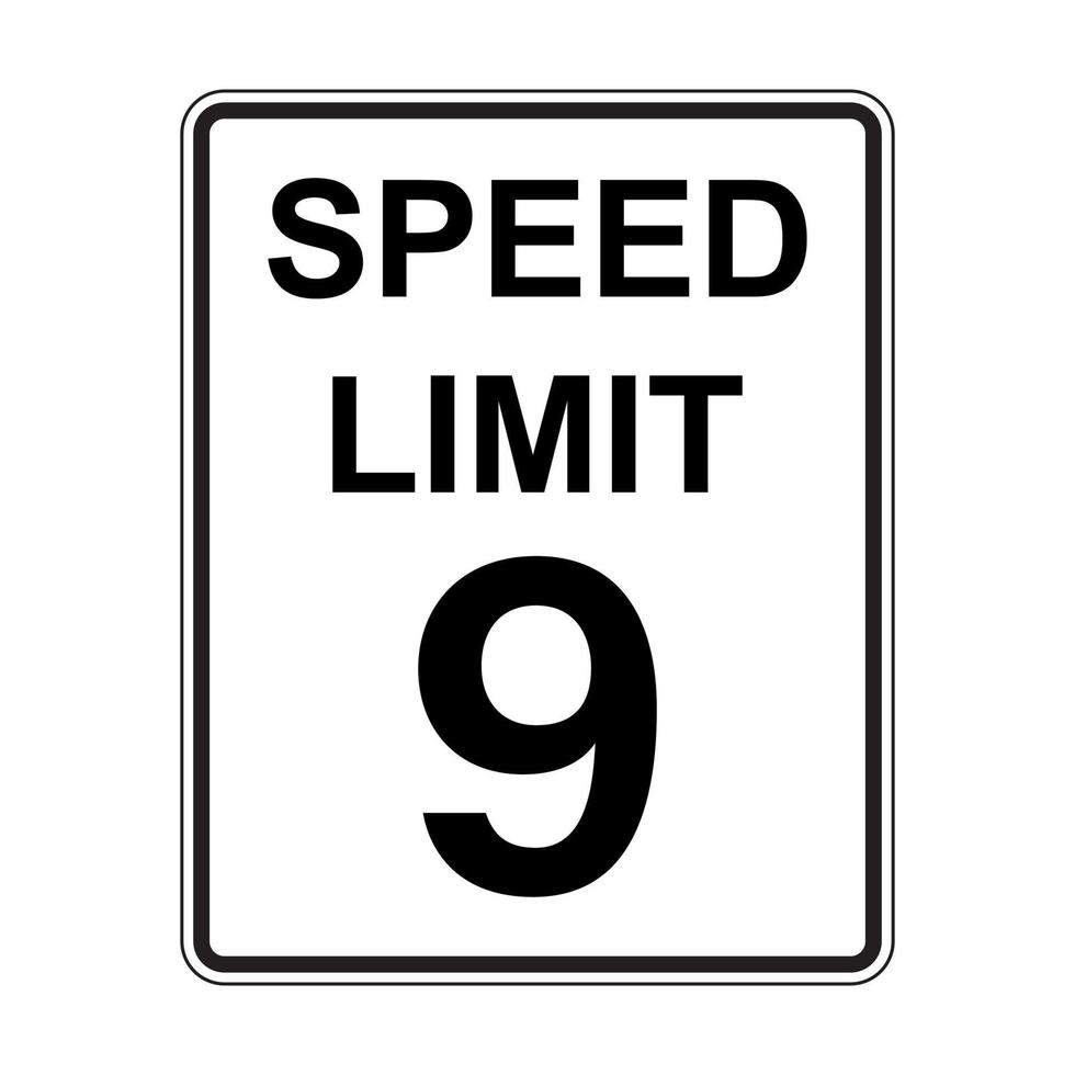 9 MPH road traffic sign icon vector for graphic design, logo, website, social media, mobile app, UI illustration
