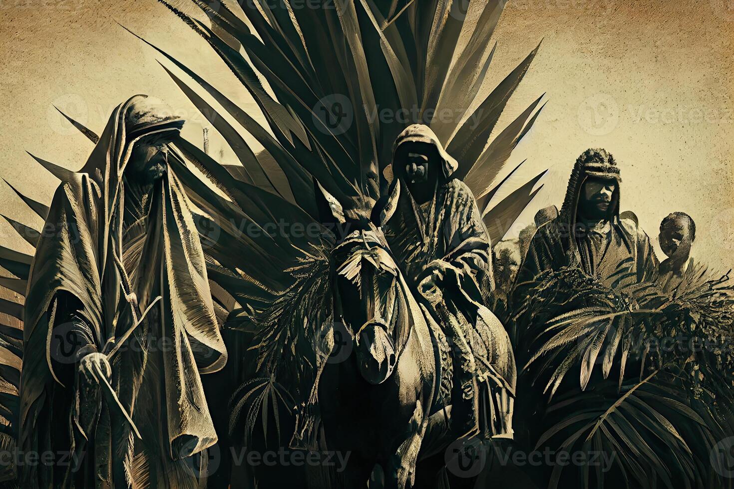 PalmSunday on the occasion of Jesus' entry into Jerusalem generrated ai photo