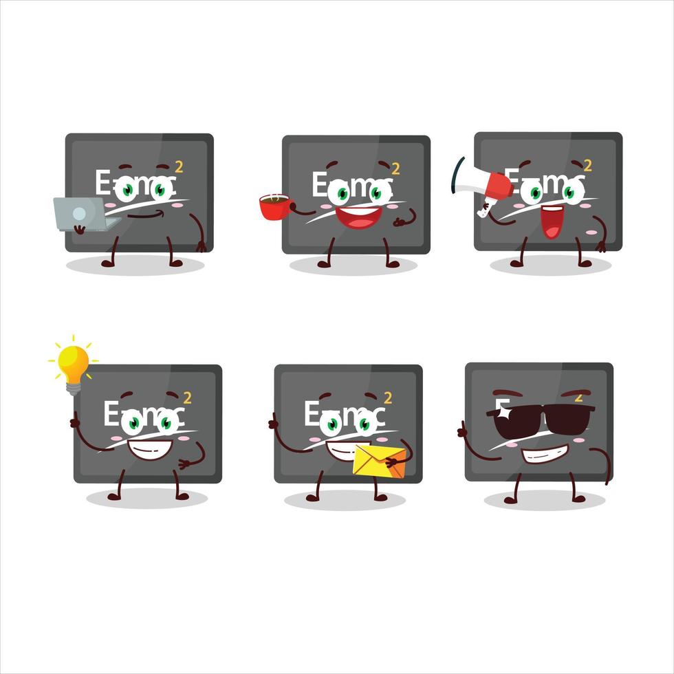 Physic board cartoon character with various types of business emoticons vector