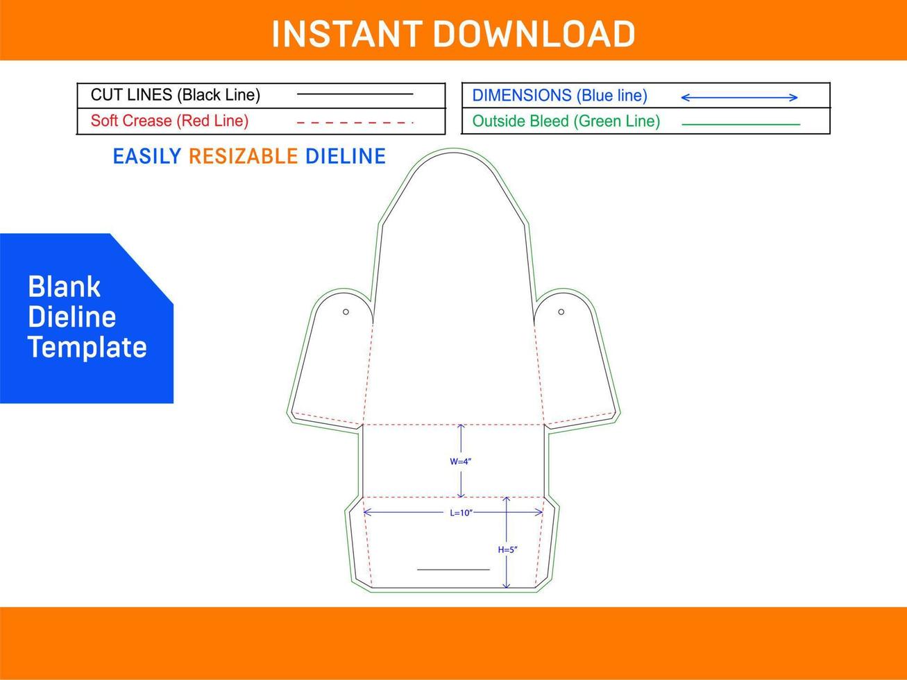 Designer ladies purse bag dieline template and 3D bag vector file Blank dieline template