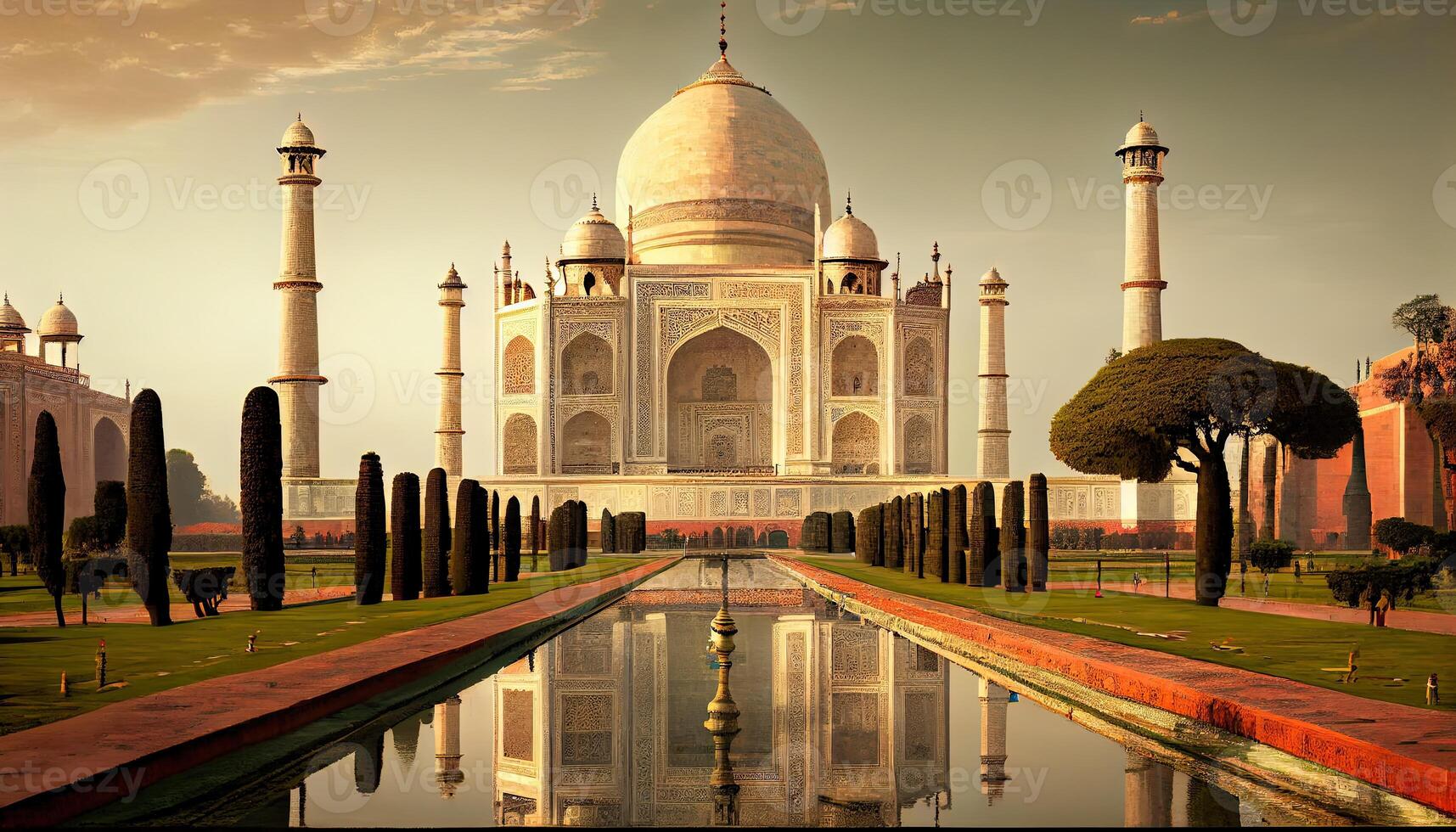 taj mahal en agra país generativo ai foto