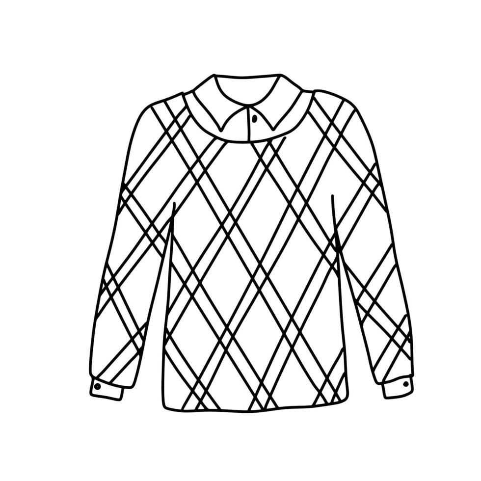 Simple hand drawn doodle of jumper with shirt. vector