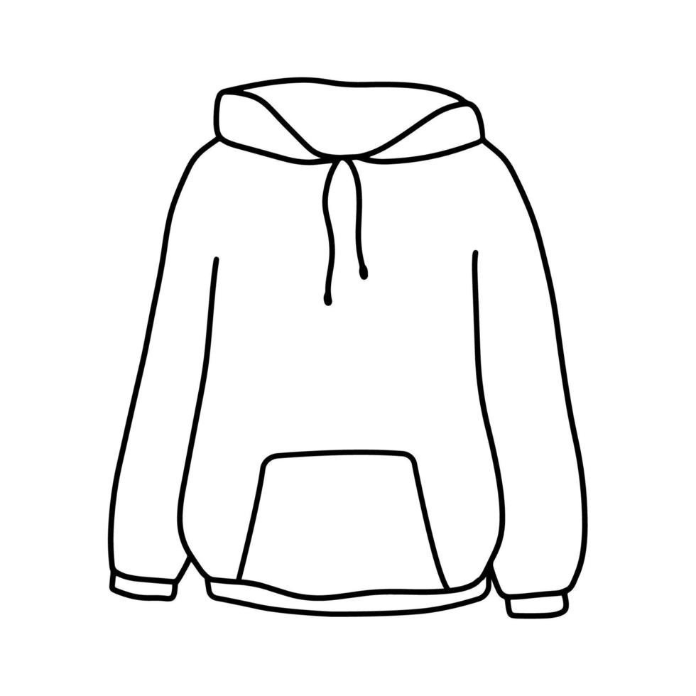 Vector hand drawn sweater doodle icon. Hoodies sketch illustration isolated on white background. Outline illustration