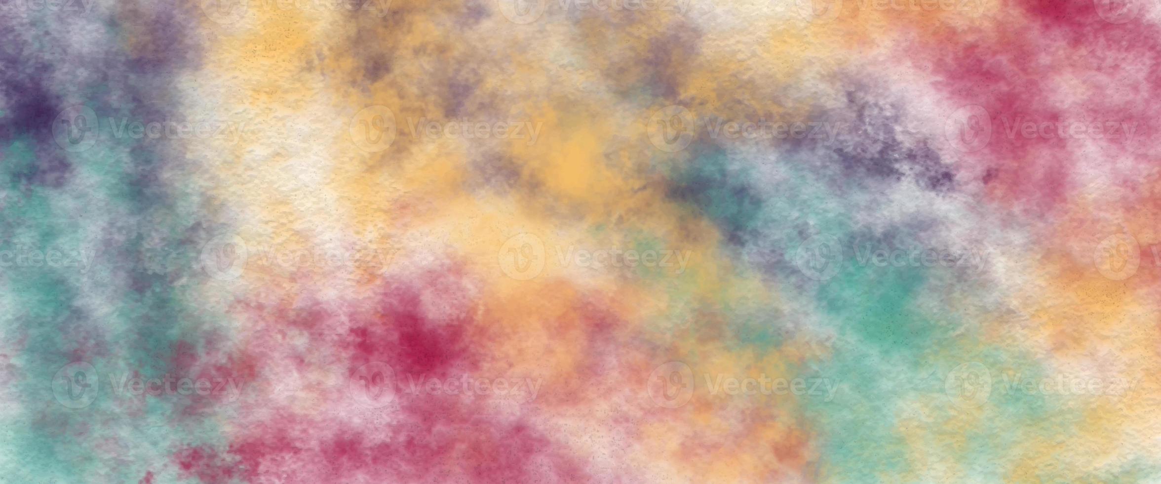 Abstract  watercolor with vibrant distressed grunge texture. Colorful painted background in abstract sunset or sunrise sky. Colorful gradient ink colors wet effect hand drawn canvas background. photo