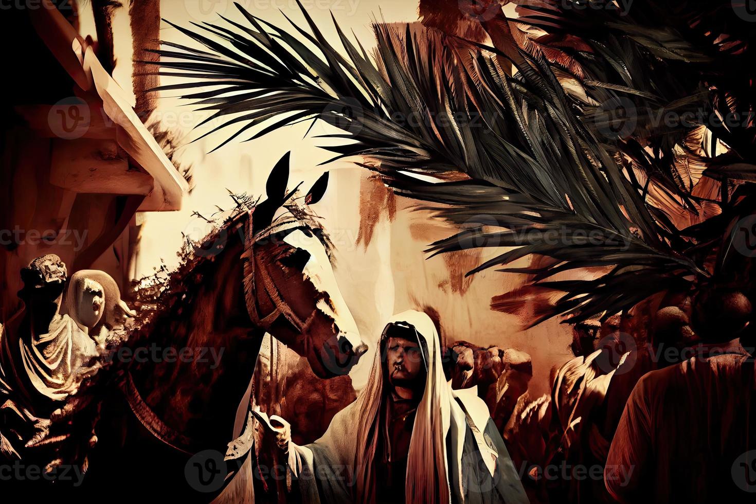 PalmSunday on the occasion of Jesus' entry into Jerusalem generrated ai photo