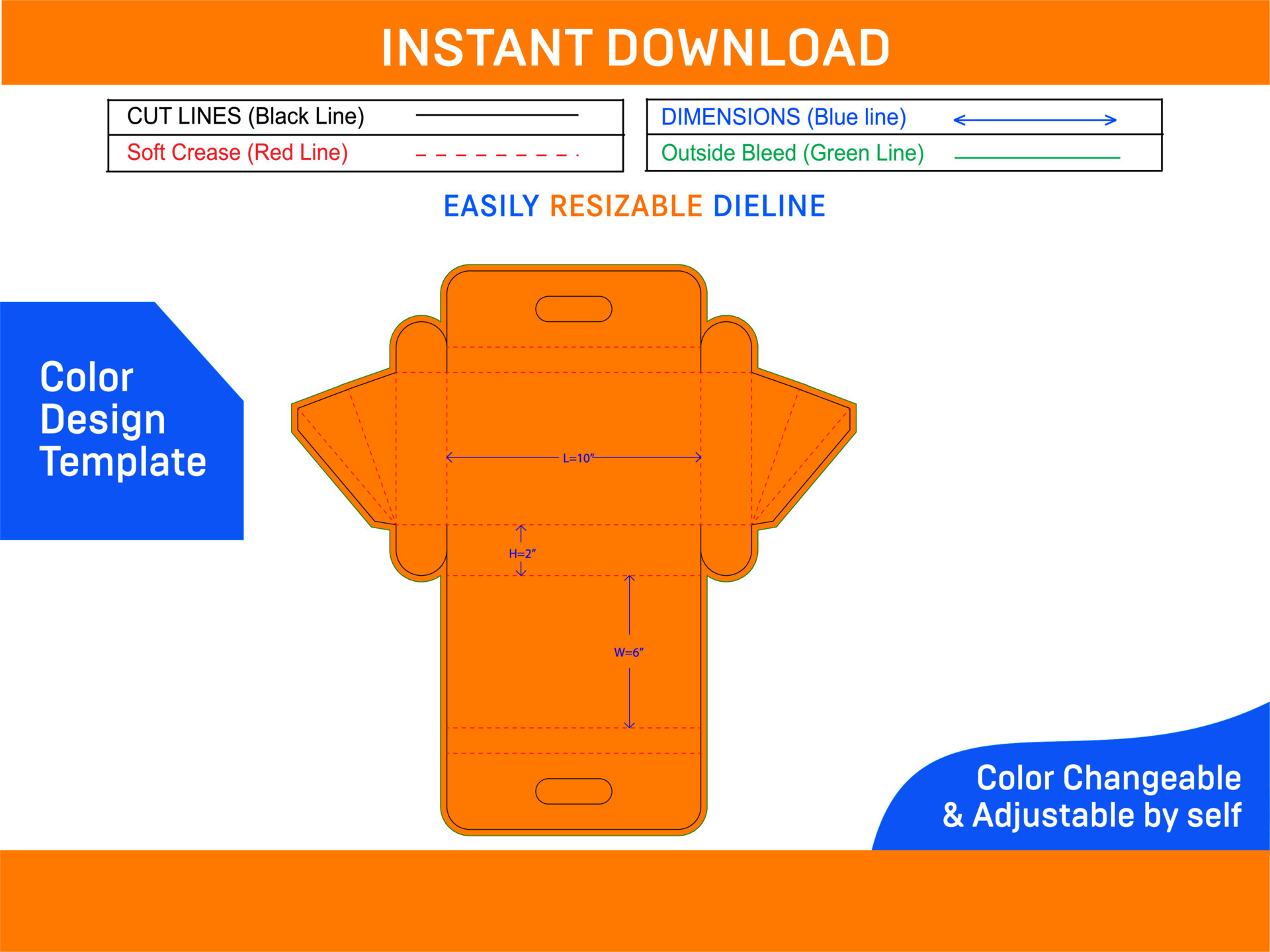 Hand bag design or designer purse bag dieline template and 3D bag