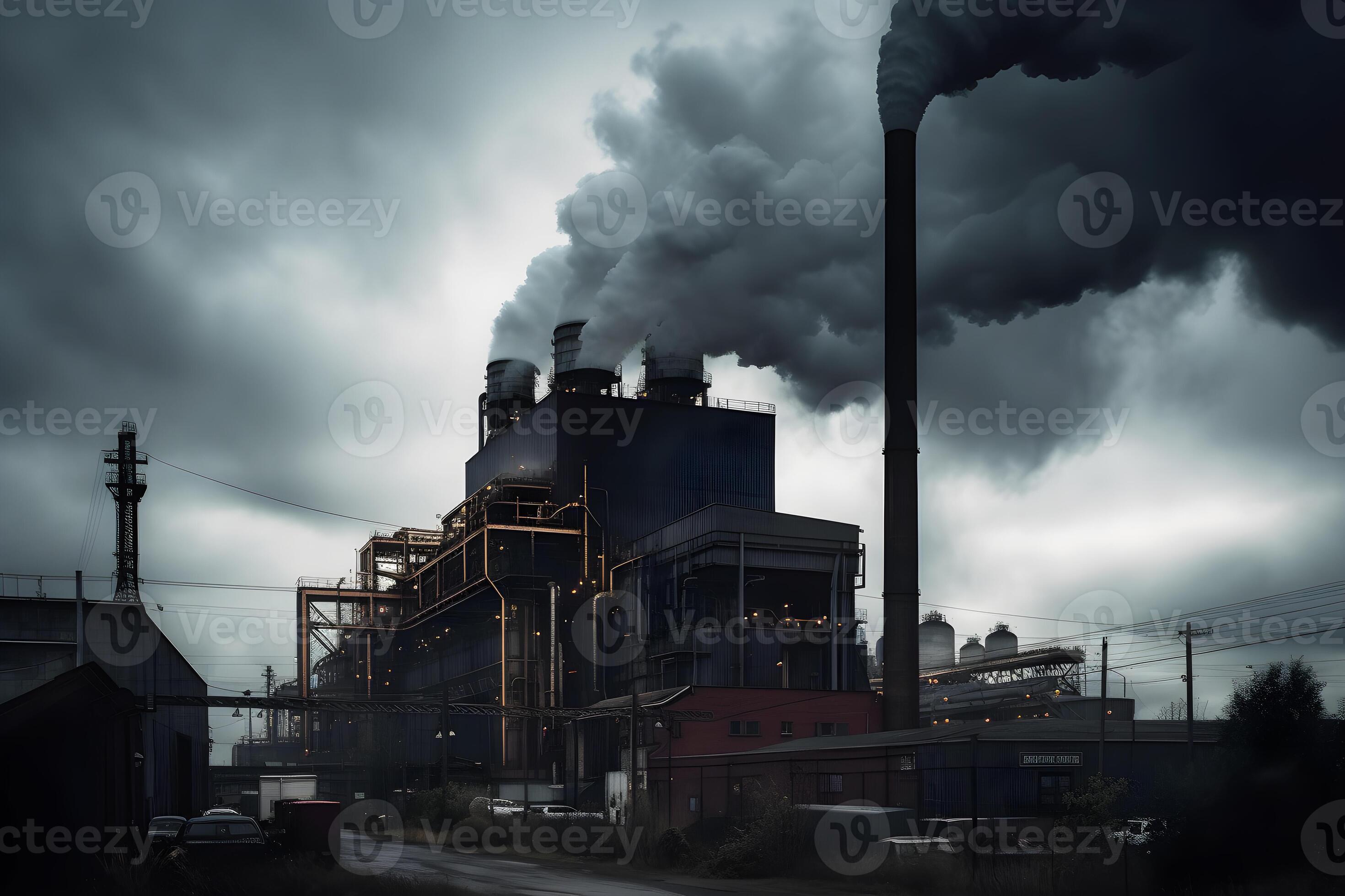 Industrial Factories Release Exhaust Fumes Into The Atmosphere industrial-factories-release-exhaust-fumes-into-the-atmosphere