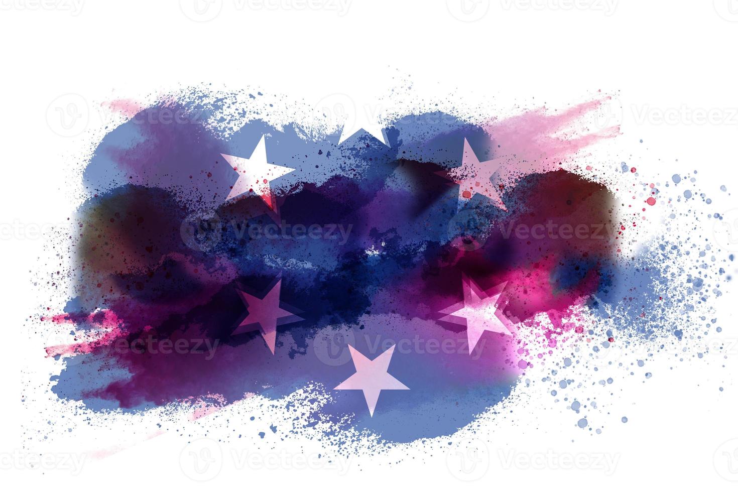 Micronesia Watercolor Painted Flag photo