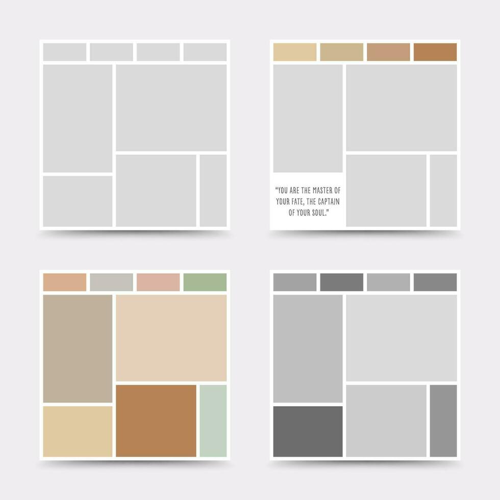 Moodboard template. Photo collage layout. Minimalist Moodboard. vector