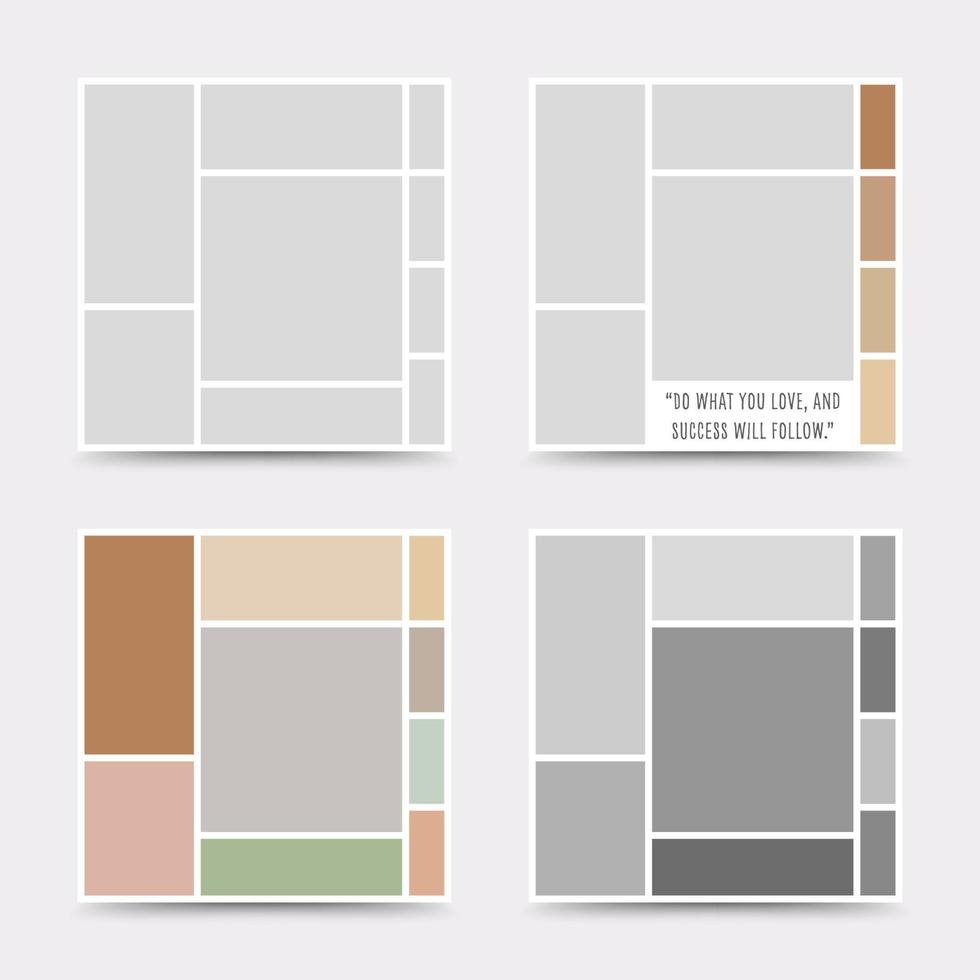 Moodboard template. Photo collage layout. Minimalist Moodboard. vector