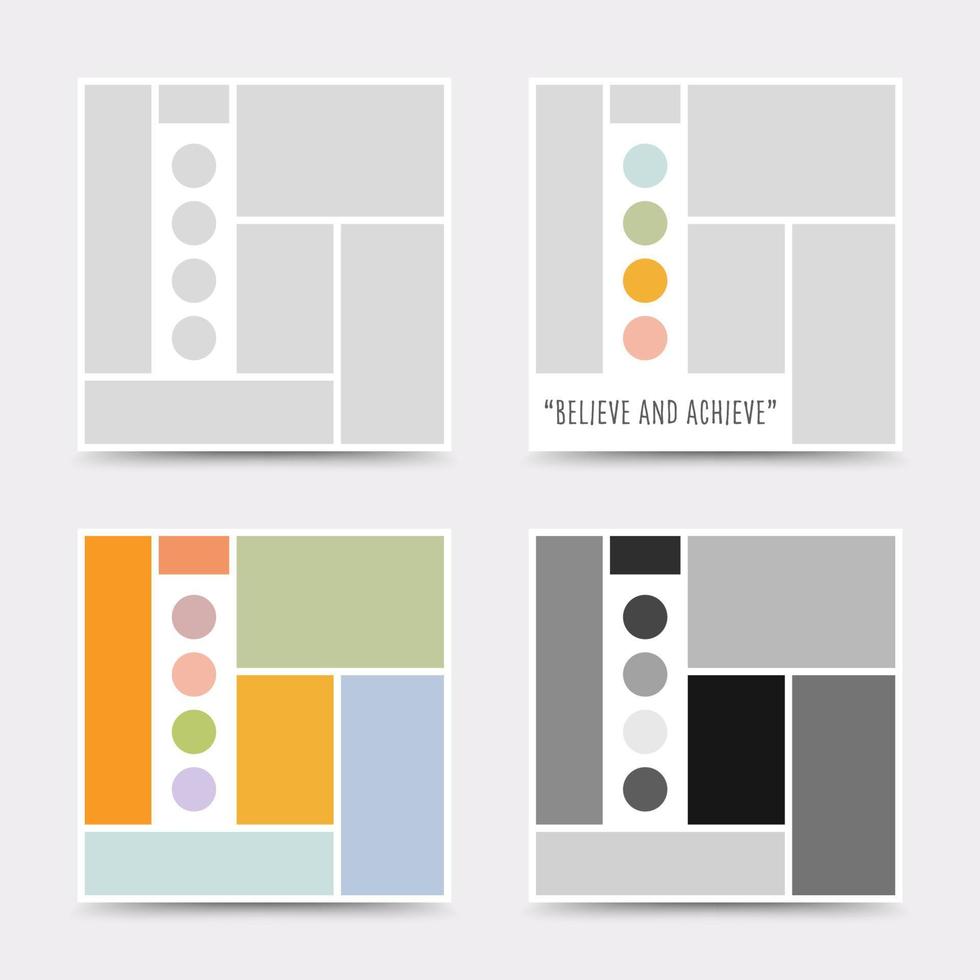 Moodboard template. Photo collage layout. Minimalist Moodboard. vector