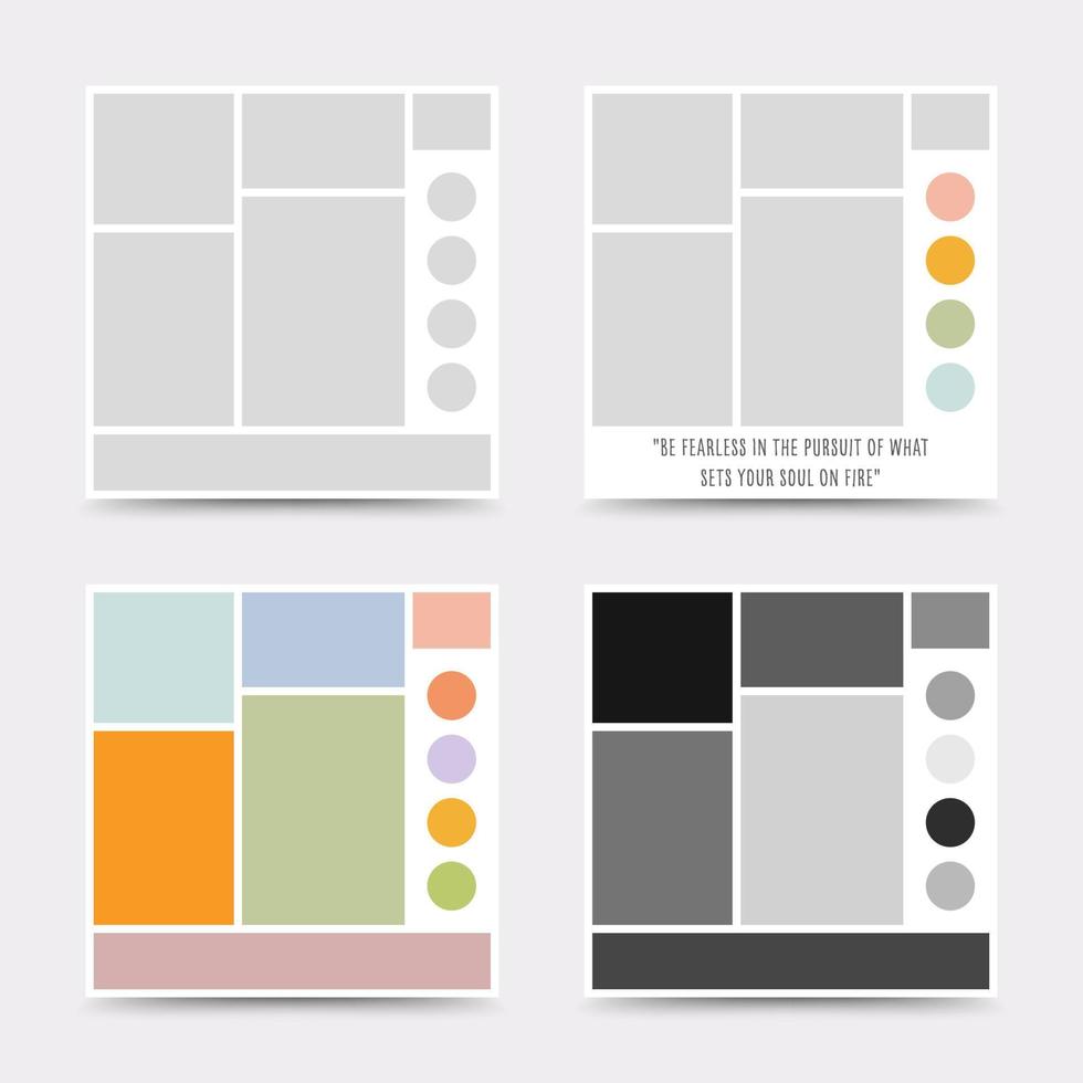 Moodboard template. Photo collage layout. Minimalist Moodboard. vector