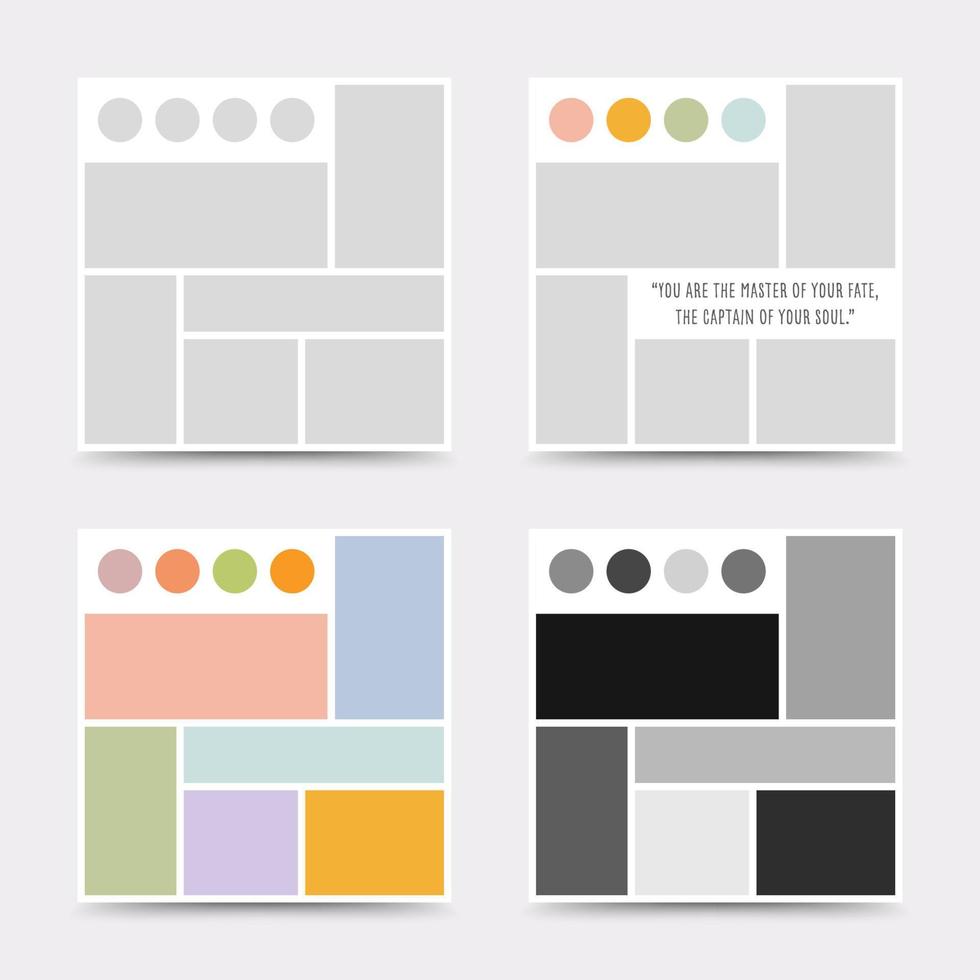 Moodboard template. Photo collage layout. Minimalist Moodboard. vector