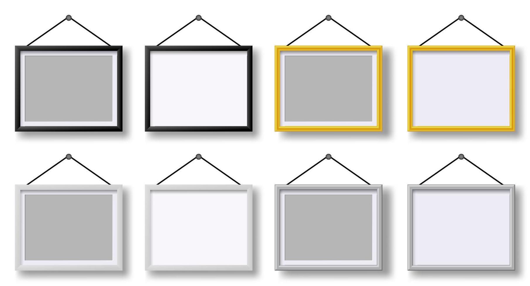 Blank picture frame. Realistic frames for paintings or photographs. vector