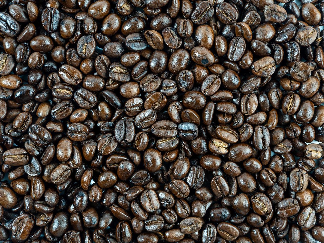 Arabica coffee beans roasted fragrant ready to make coffee that people like to drink placed on the white background looks beautiful photo