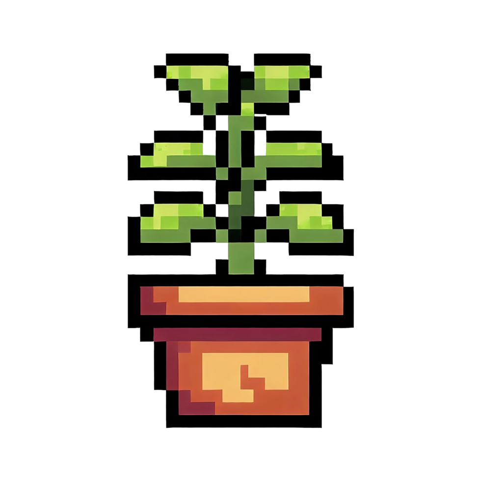 planta en maceta píxel arte, ai generado png