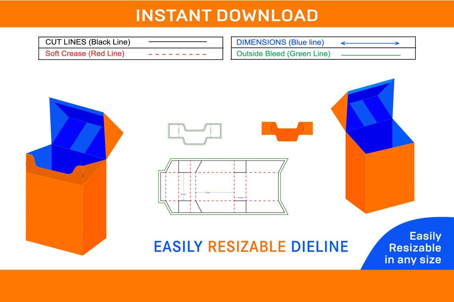 Cigarette box packaging die cut template and 3D box design1 vector