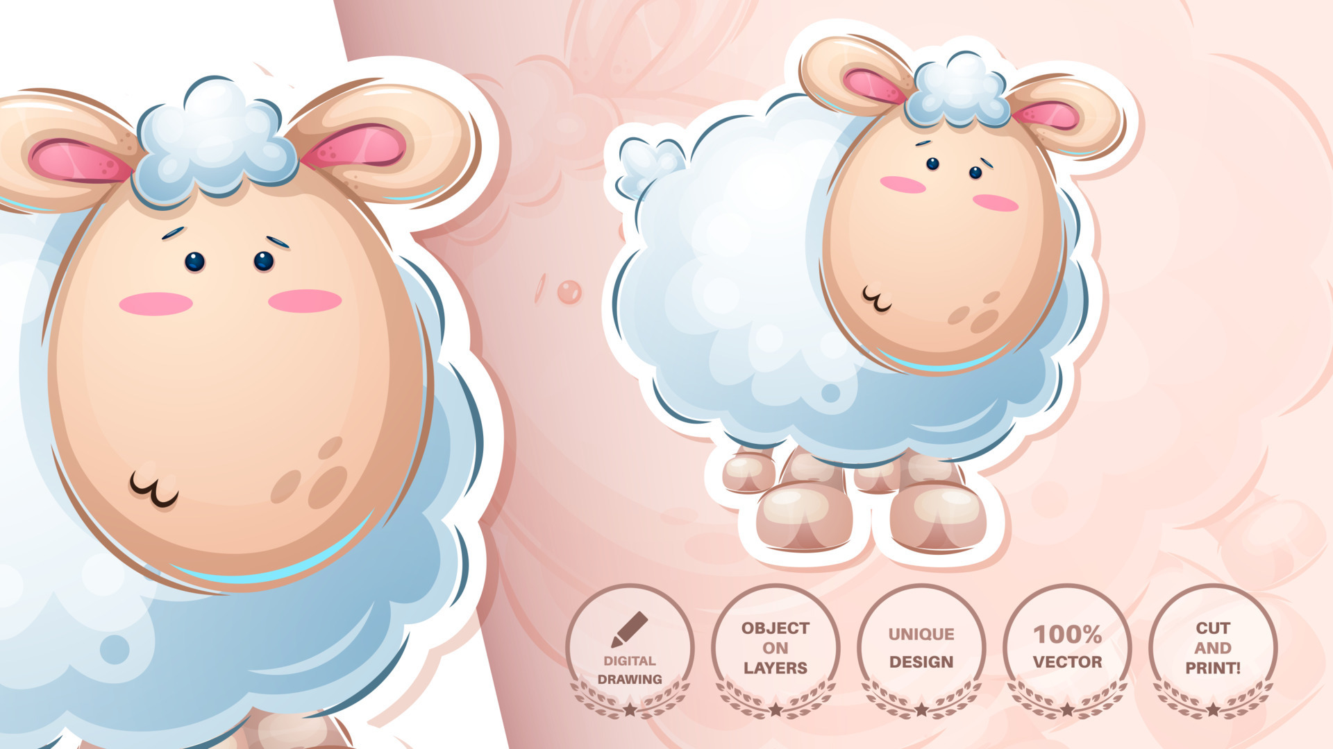 Premium Vector  Cute sheep character. prints on t-shirts