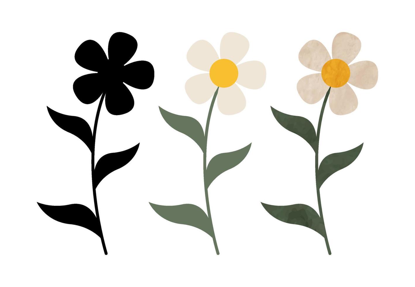 vistoso floral recopilación. conjunto flores plano diseño. vector