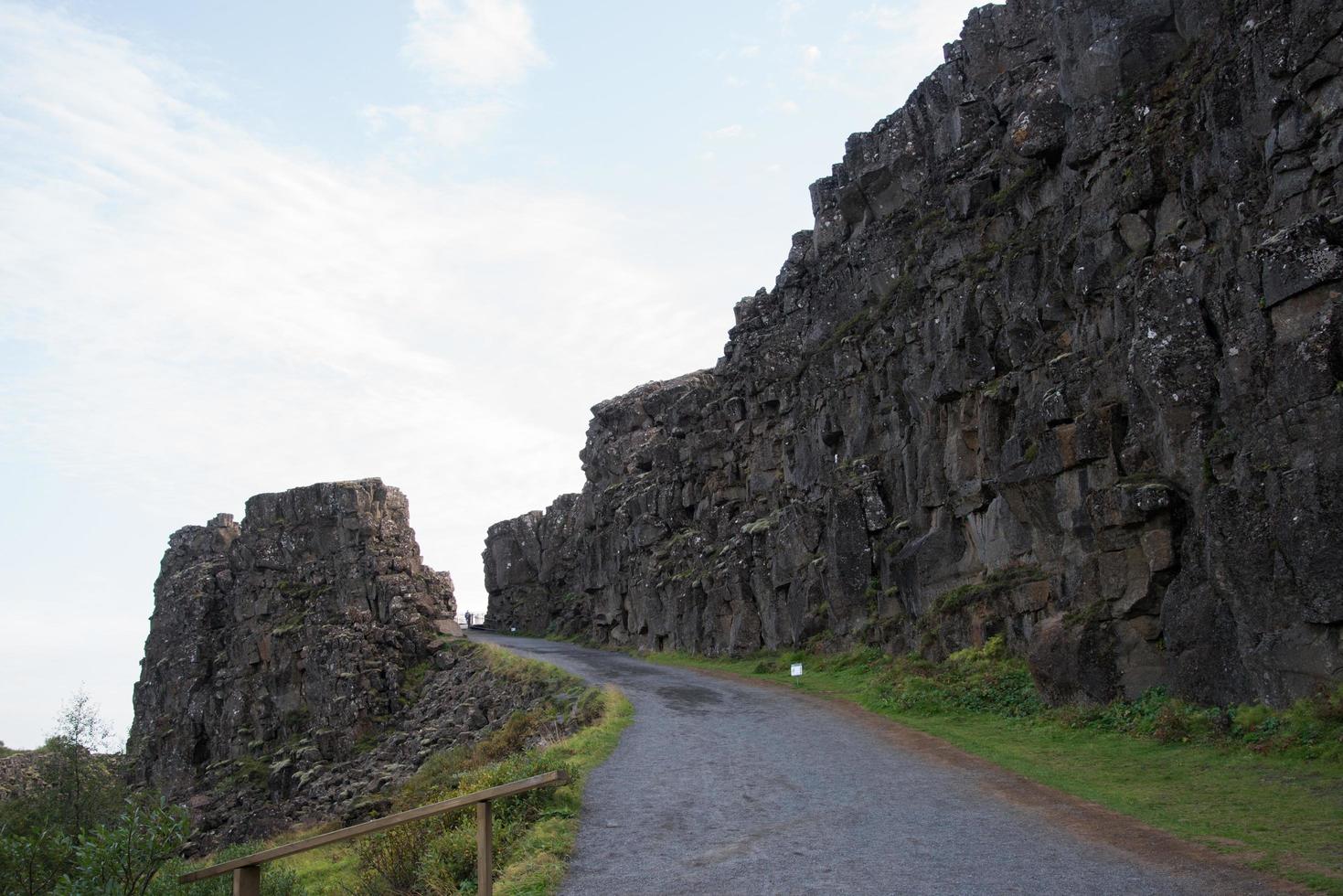 Walking path at Thingvellir, a Unesco world heritage site. Iceland photo
