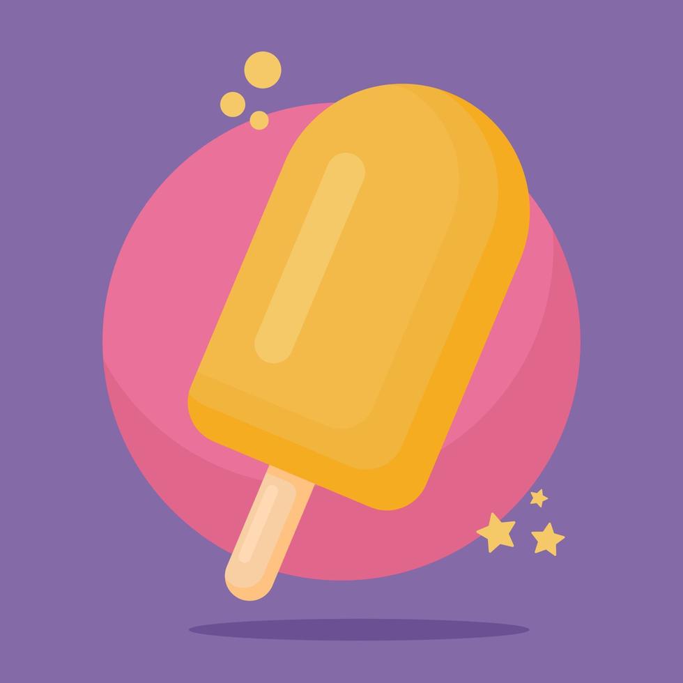 Lemon, yellow fruit ice, ice cream with lemon flavor with sprinkles vector