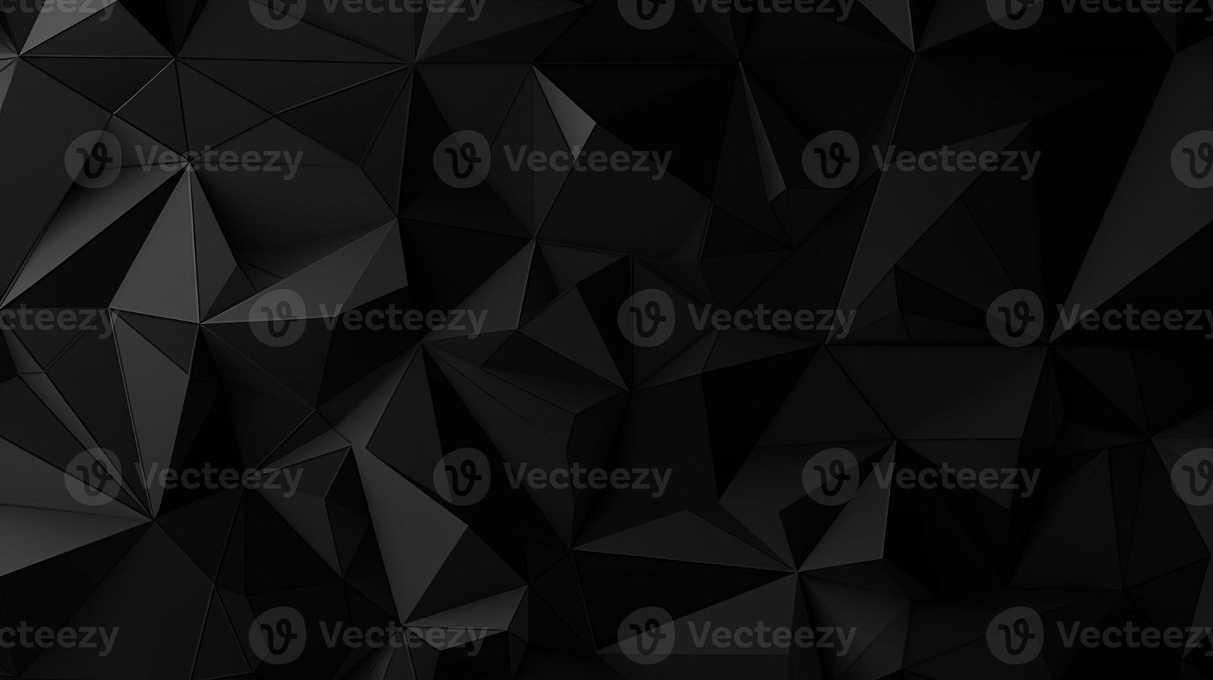 Black polygonal abstract background. Triangular 3d texture. photo