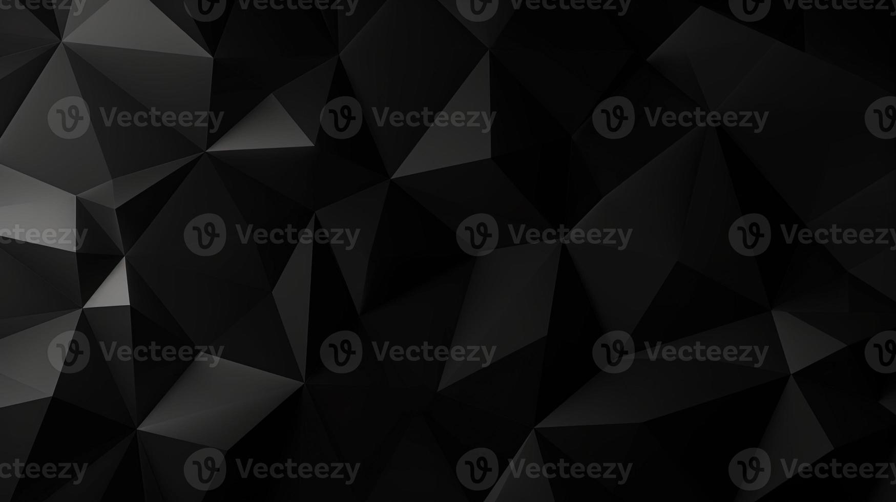 Black polygonal abstract background. Triangular 3d texture. photo