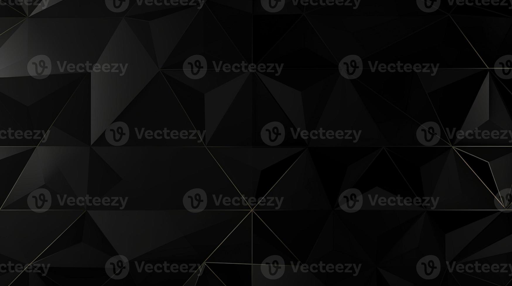 Black polygonal abstract background. Triangular 3d texture. photo
