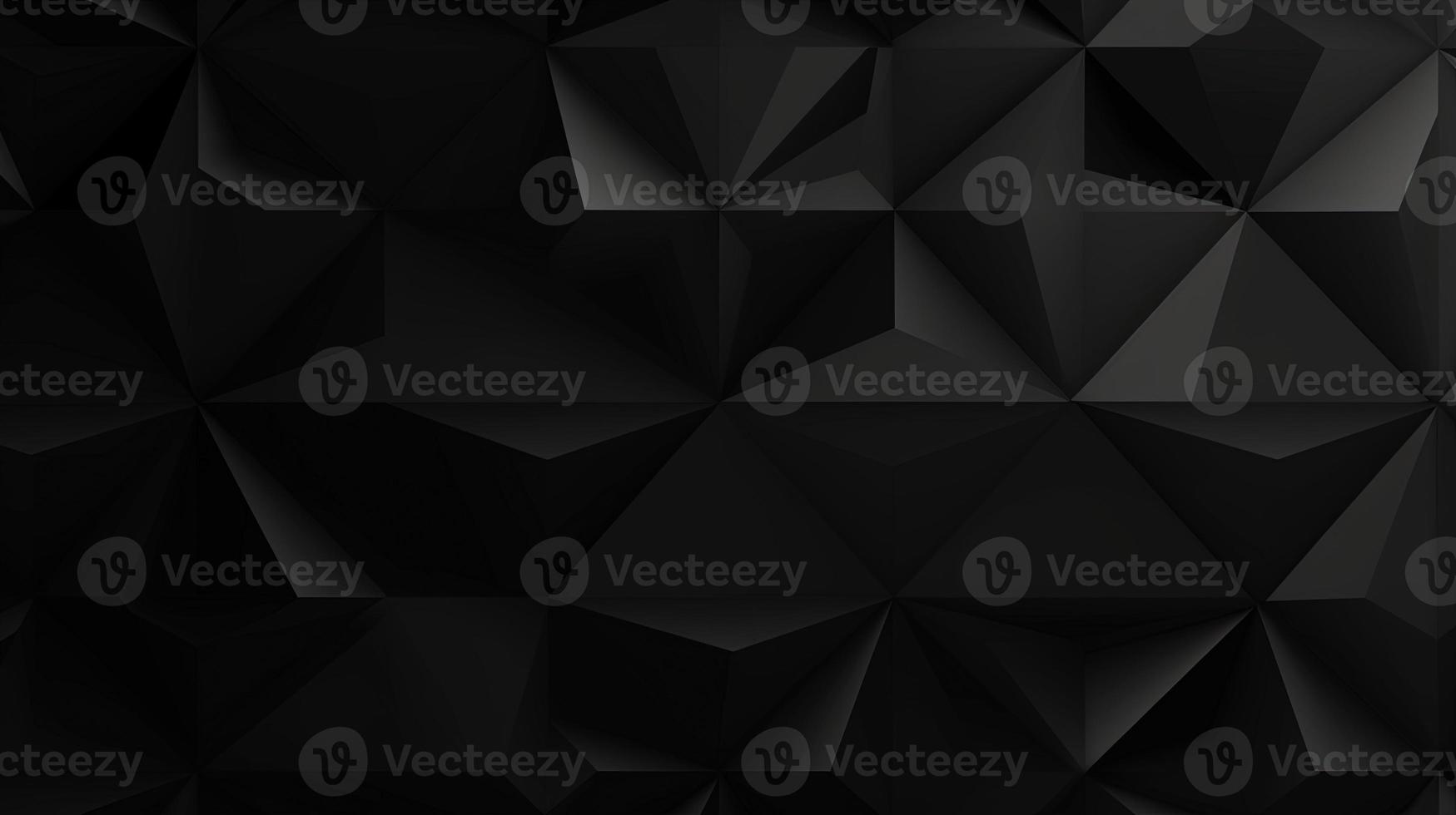 Black polygonal abstract background. Triangular 3d texture. photo