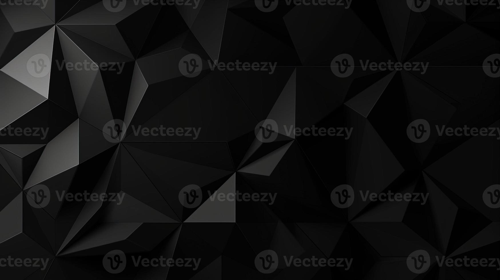 Black polygonal abstract background. Triangular 3d texture. photo