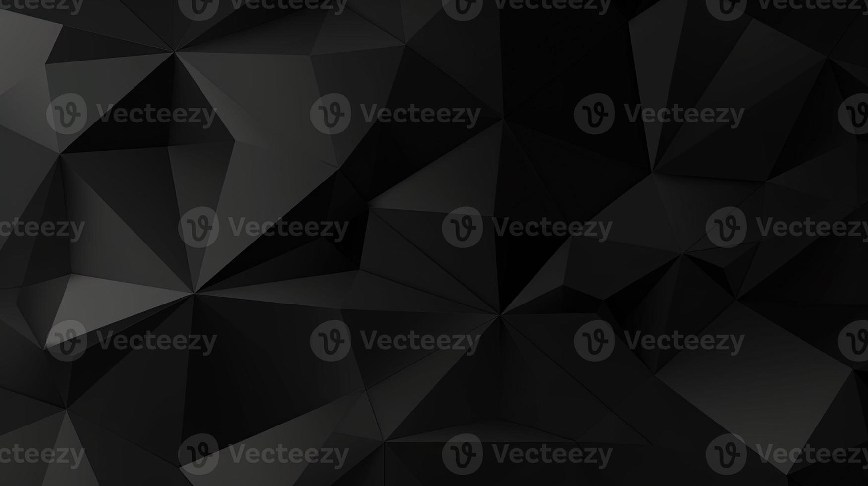 Black polygonal abstract background. Triangular 3d texture. photo
