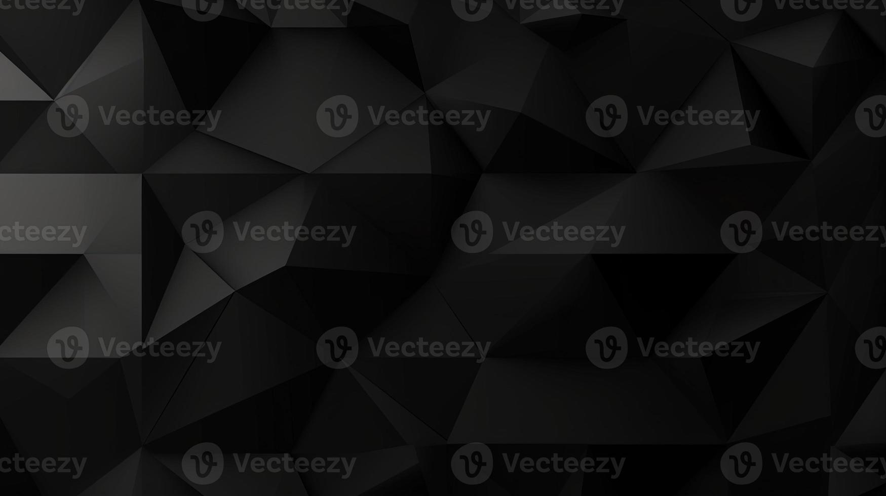 Black polygonal abstract background. Triangular 3d texture. photo