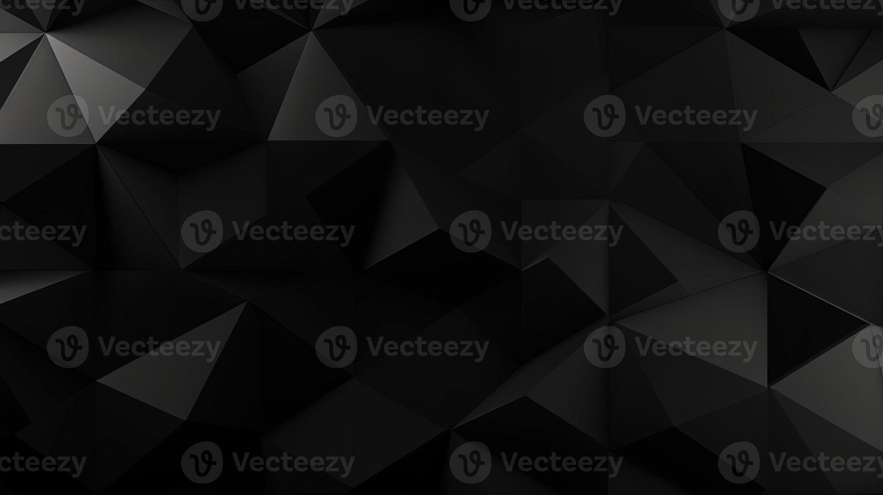 Black polygonal abstract background. Triangular 3d texture. photo