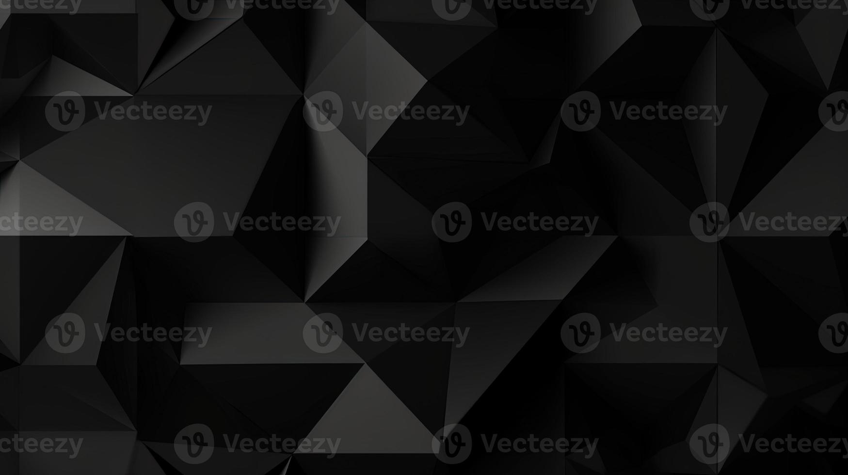 Black polygonal abstract background. Triangular 3d texture. photo