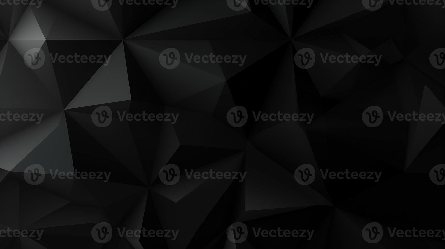 Black polygonal abstract background. Triangular 3d texture. photo