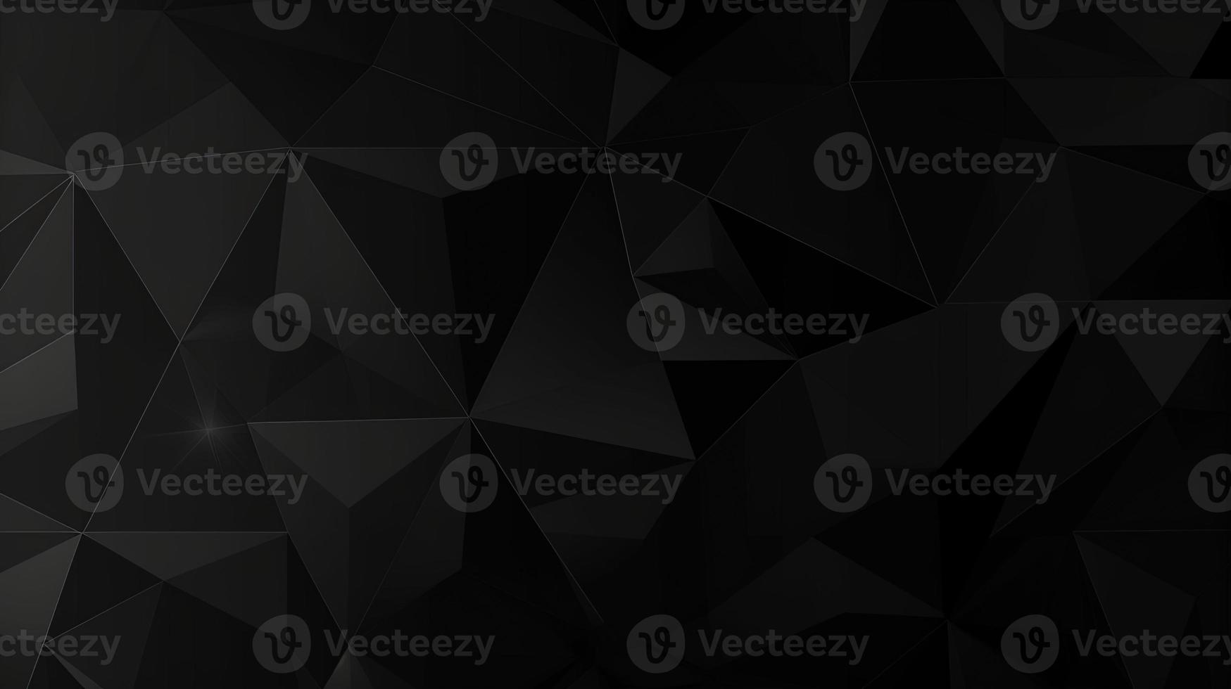 Black polygonal abstract background. Triangular 3d texture. photo