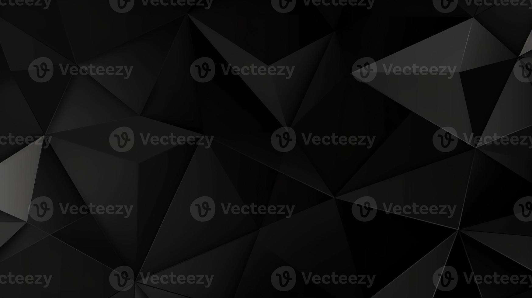 Black polygonal abstract background. Triangular 3d texture. photo